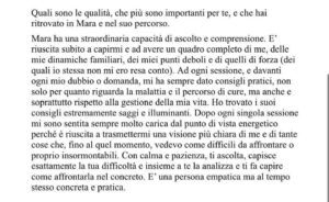 testimonianza nuovo approccio alla malattia